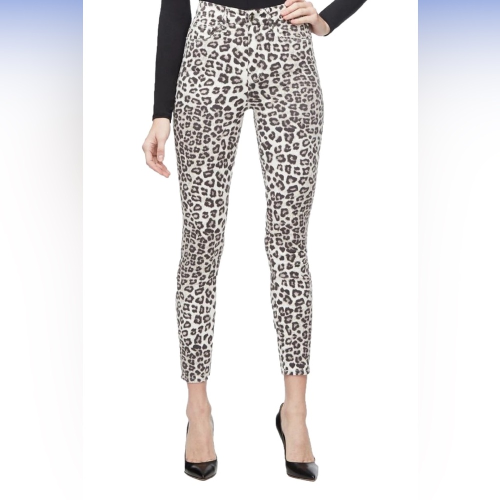 GOOD AMERICAN "GOOD WAIST CROP- SNOW LEOPARD- size 10/30